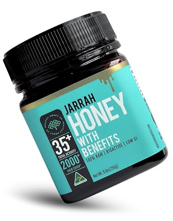 Raw Jarrah Honey TA35+ *MGO 2000+ Equiv. - Lux Edition - Low GI, Premium Medicinal Honey Daily Health - Farm to Table - Beekeeper Sourced & Packed in Australia - by Healthy Honey Co. - 8.8oz