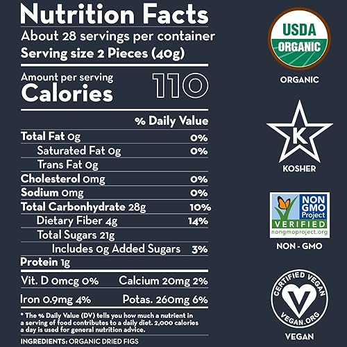 Miniatura 2 de Higos Esmirna secos orgánicos  Sunny Fruit  Bolsa a granel de 40 onzas  Tierno y jugoso  Sin azúcares azufres ni conservantes añadidos  Apto para