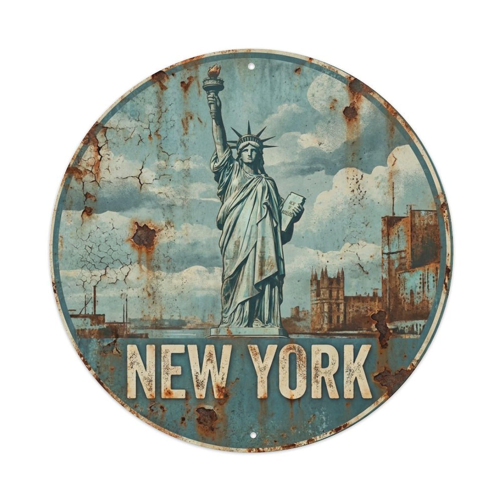 Galvaxio Style Retro Travel Usa New York Metal Tin Sign