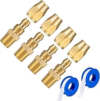 Vista 14 de 2 piezas de latón macizo de alta calidad, accesorios de repuesto reutilizables para manguera de identificación de 1/4 pulgadas, rígida NPT de 1/4