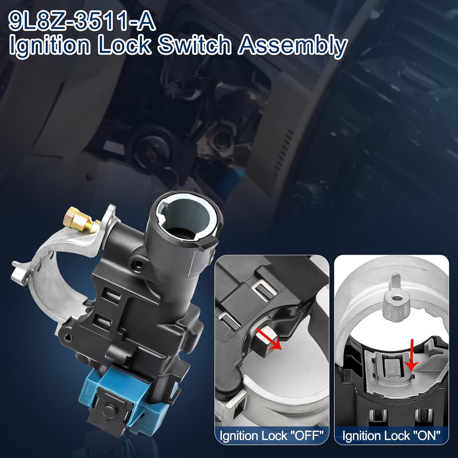 Ignition Lock Housing for 2008-2012 Ford Escape Focus, Mazda Tribute, Mercury Mariner, #OE 9L8Z-3511-A 989-019 ZZDB66160 Ignition Switch Assembly