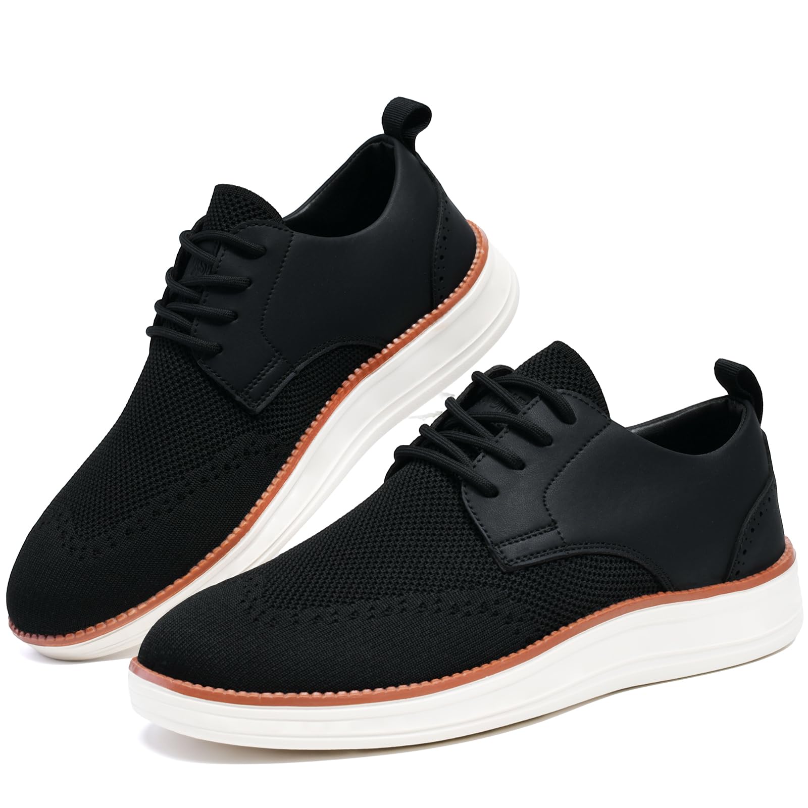 Mens Dress Sneakers Business Casual Dress Oxfords Walking Shoes Lightweight Comfortable Brogue Shoes