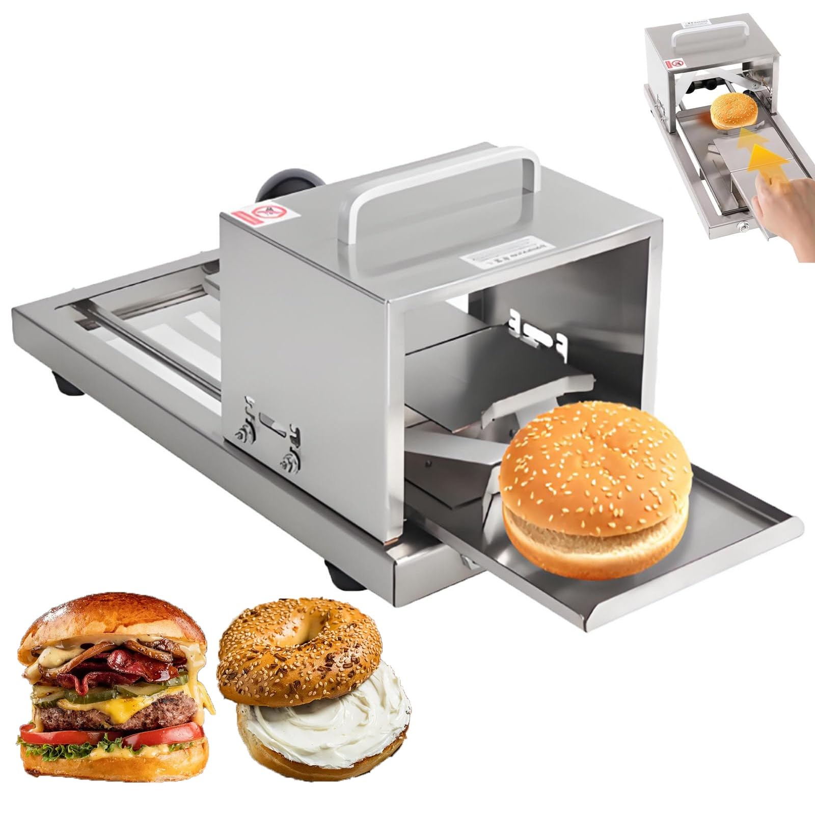 YXZYFPP Bread Cutters Machine, Manual Slicer for Adjustable Thickness, Ideals for Bagels, Hamburgers, Buns, and More, Perfect for Home Kitchen or Food Service Use