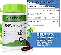 Vista 2 de Aceite de algas DHA 400 mg con ARA y SA, 60 cápsulas blandas de aceite de algas veganas – Suplemento DHA Omega 3 a base de plantas, 1 cápsula blanda