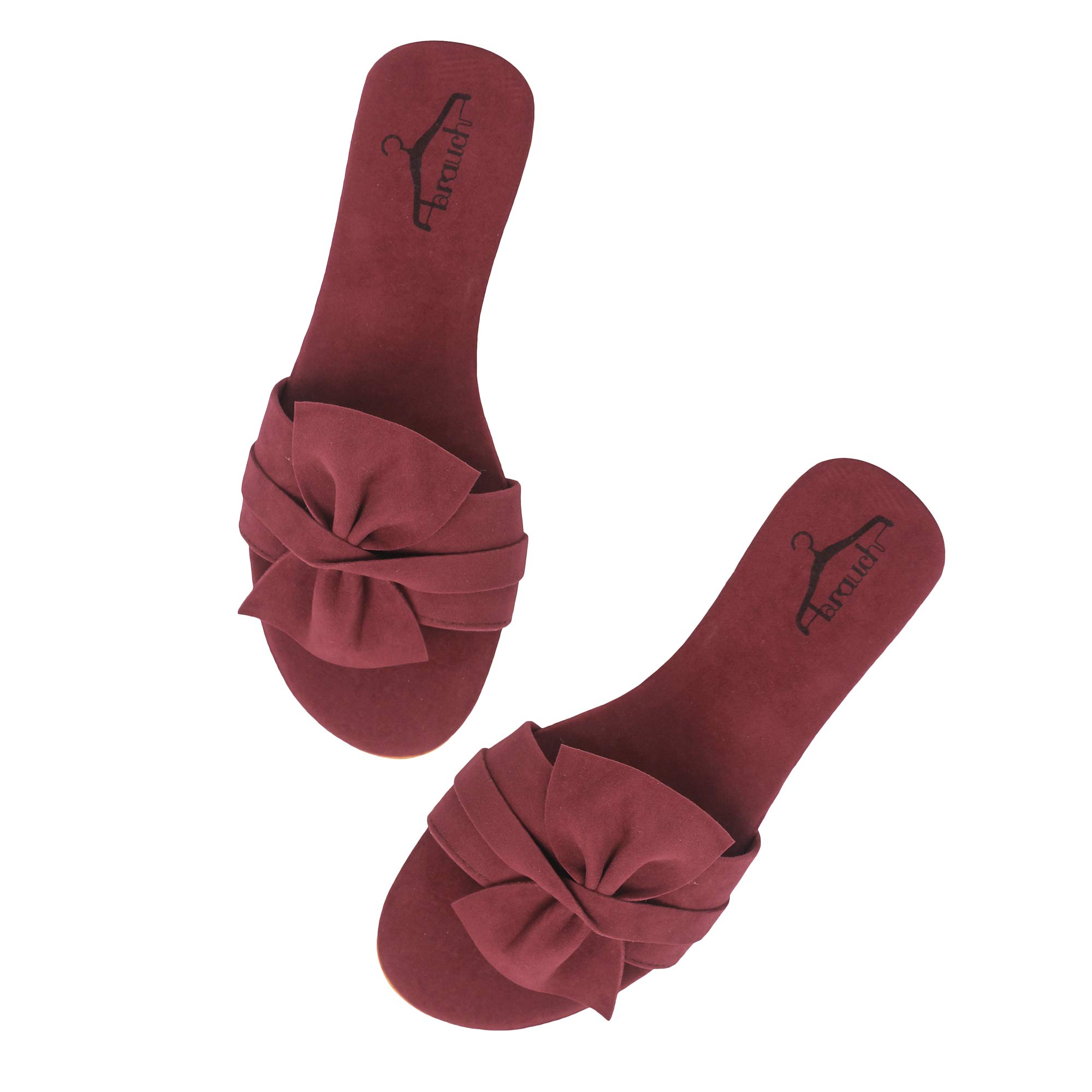 brauch womens suede bow slides/slippers (Maroon, numeric_3) (B08C5J6H89) Amazon Price History, Amazon Price Tracker