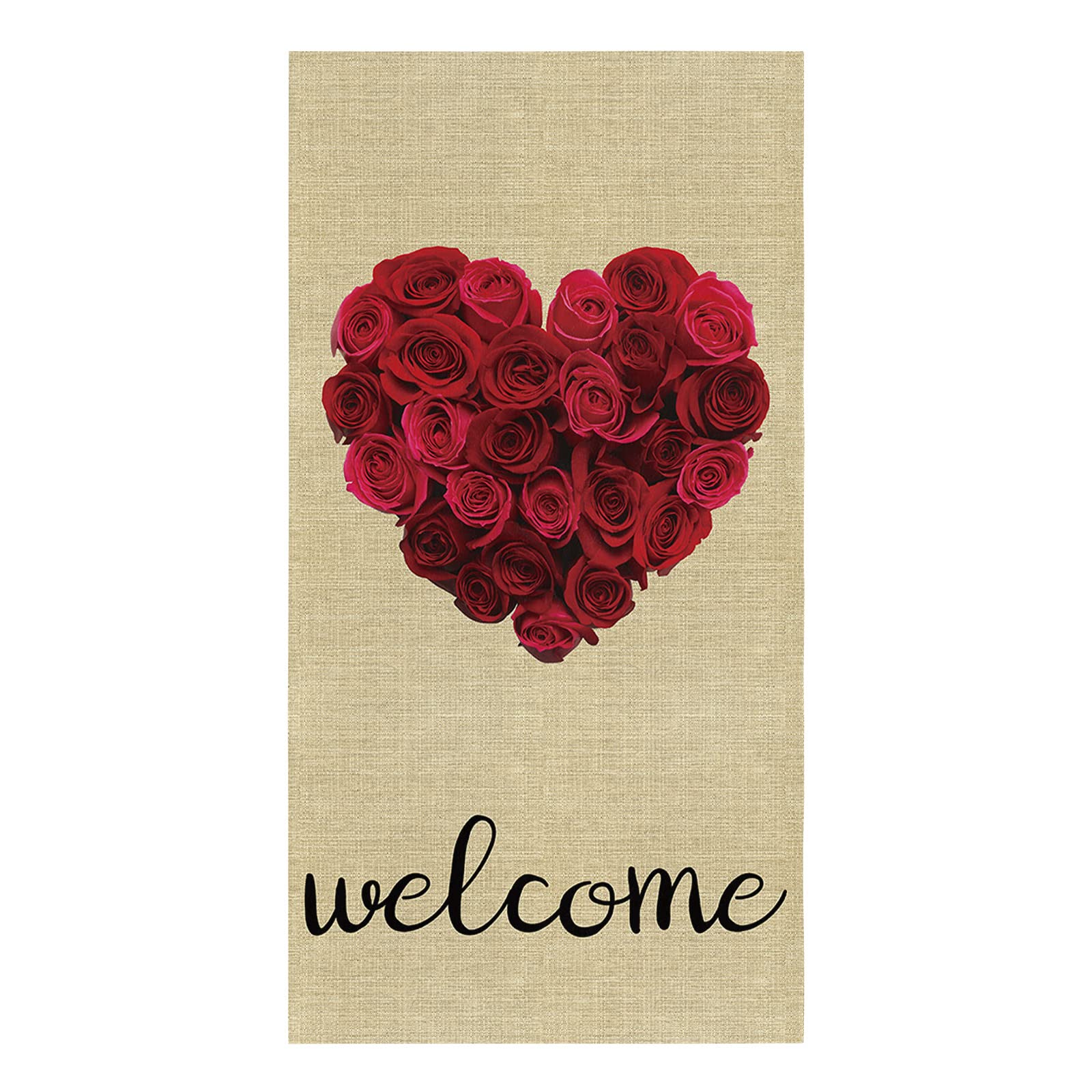 Aomike Kitchen Towels， Happy Valentine's Day Vintage Red Rose Dish Towels Absorbent Soft Kitchen Hand Towels Tea Towels for House Cleaning and Decorate, 18" x 28"