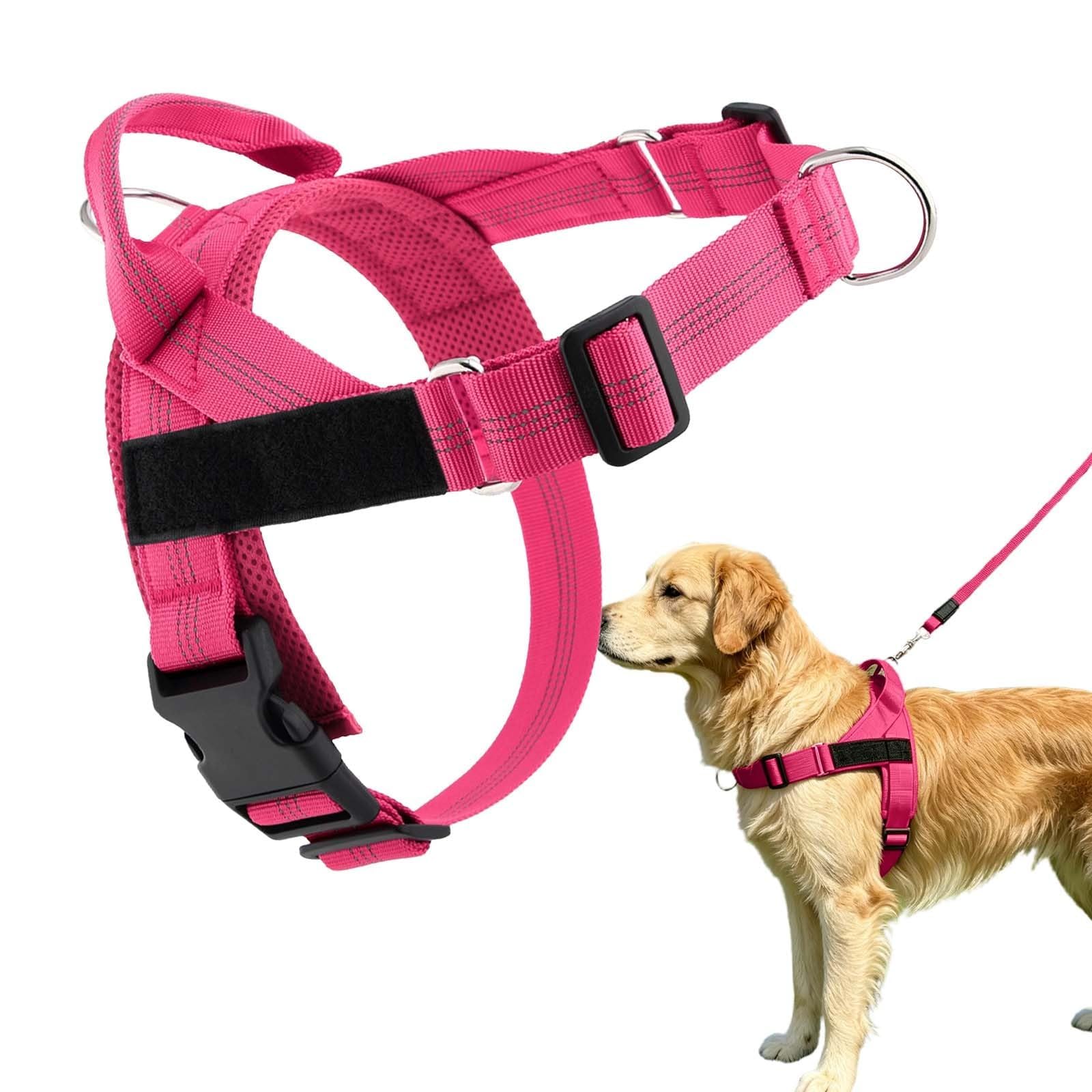 Paropet No Pull Dog Harness, No Pull Pet Walking Vest With Secure Buckle Design | Breathable Mesh, Front Chest Leash Attachment For Training，Rose Red：xs