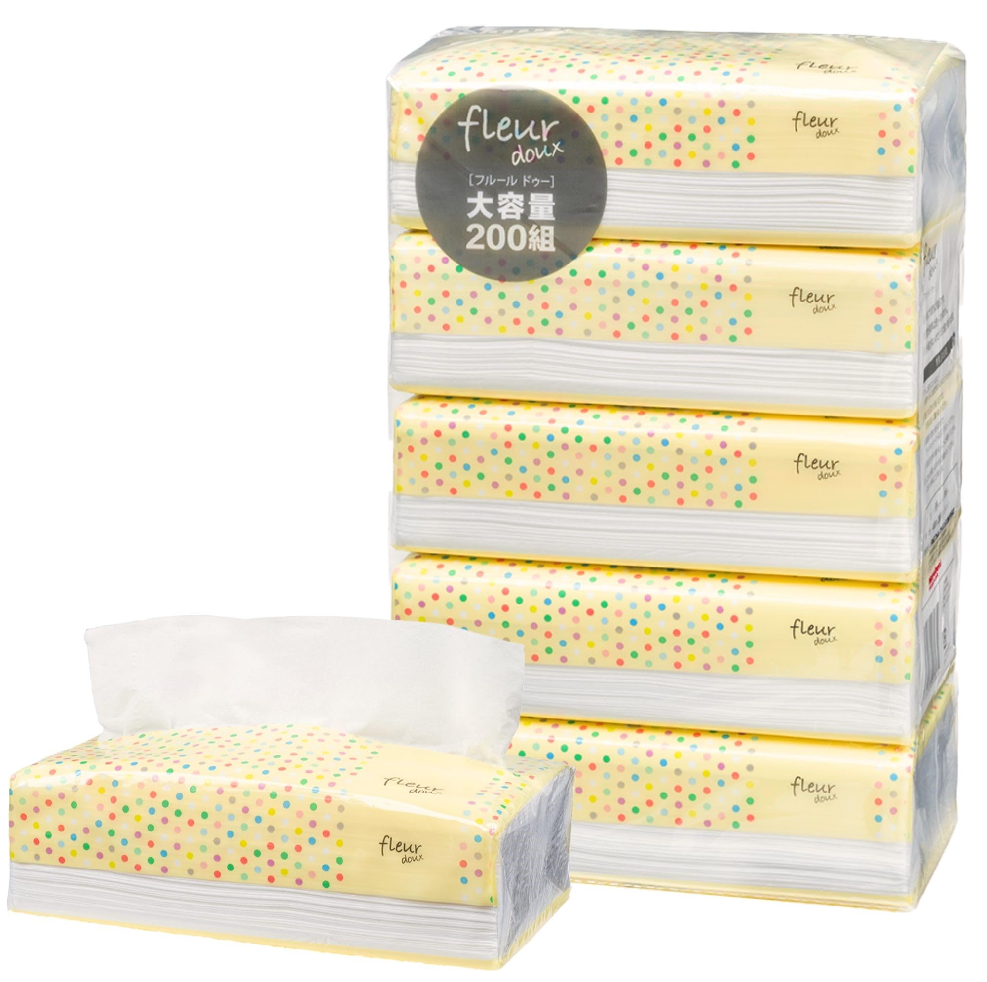 fleurdoux ソフトパックティッシュ ［ 大容量200組 / 5個×16パ…