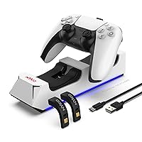 Vista 1 de Nyko Dualsense Estación de carga para PlayStation 5 – Base de carga y caída para 2 controladores PS5 con indicadores LED y puerto USB adicional