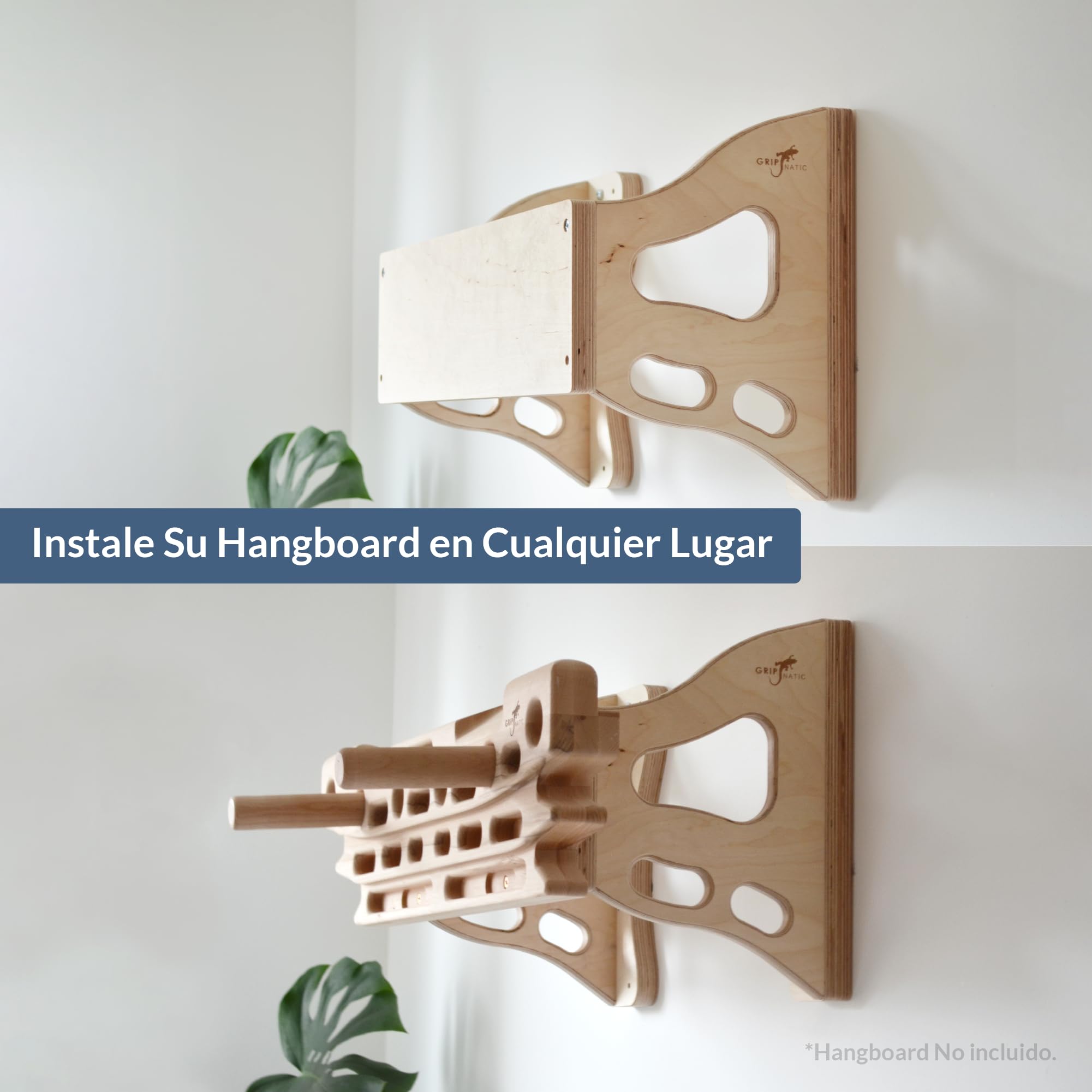 Soporte de Pared para hangboards – Montaje Mural para Tabla de Entrenamiento – Compatible con fingerboards estándar de Escalada – Capacidad de Carga 120 kg