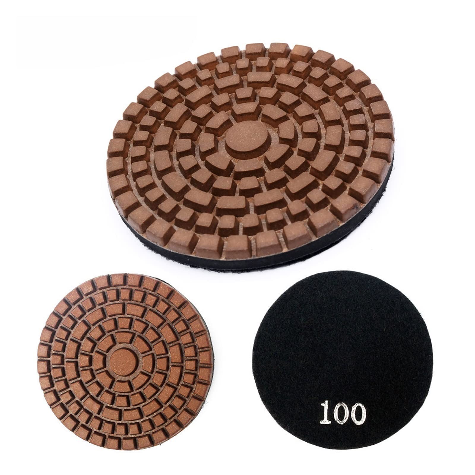 Almohadilla for pulir pisos de 3 pulgadas y 80 mm, 3 unidades por lote, almohadilla for pulir concreto con enlace de resina de diamante grueso, discos de lijado flexibles fangzi (Color : Grit