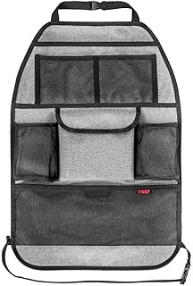 reer Autorücksitz-Organizer TravelKid Tidy, schmutzabweisend, viele Taschen, für alle Autositze, auch Sportsitze, grau