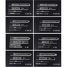 WellieSTR 8 Set32pcsAcrylic Watch Strap Band Pattern Stencil Template Set Leather Acrylic Template Leather Craft DIY Tool for Personal DIY or Professional-Men's Style,White,1