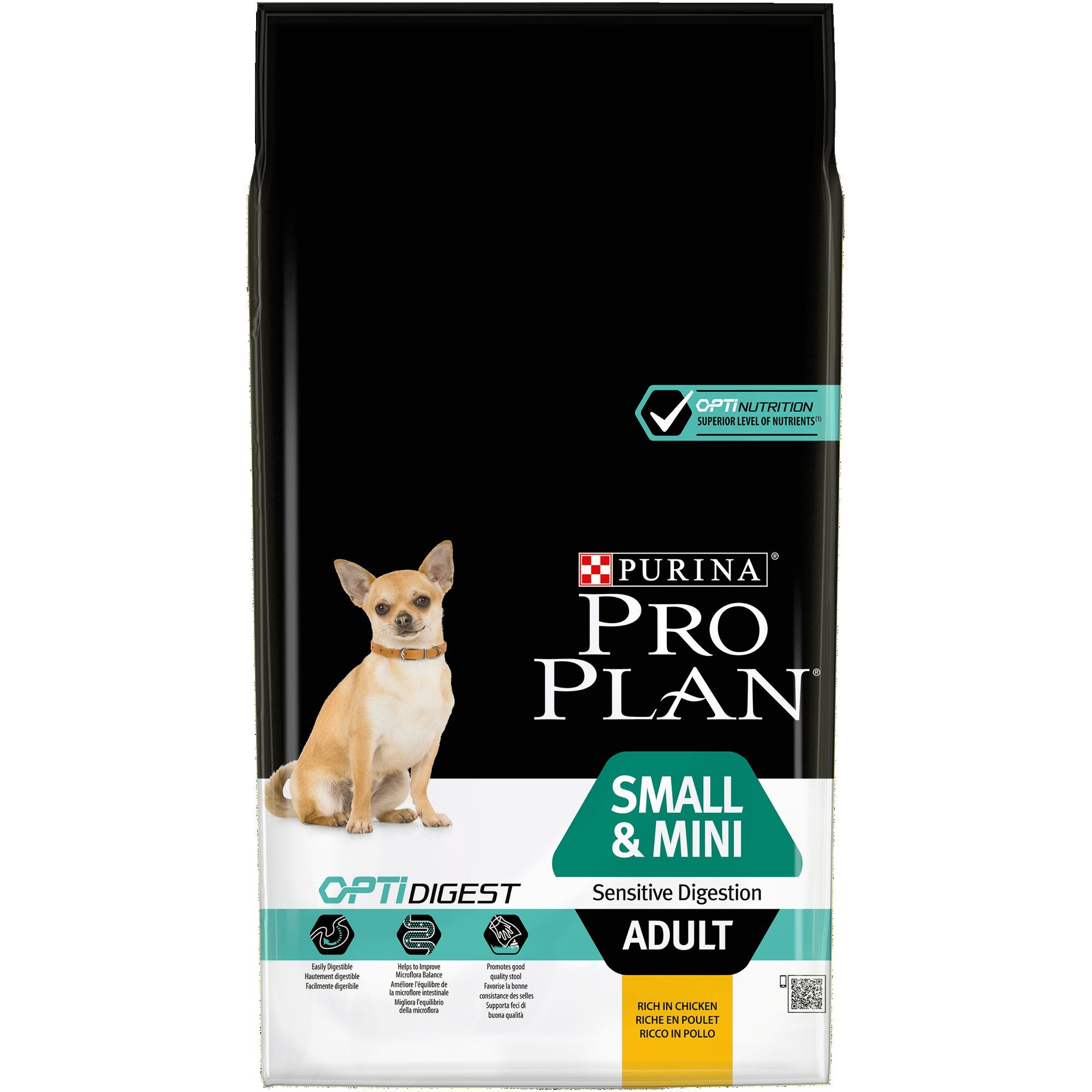 PRO PLAN Small & Mini Adult Sensitive Digestion avec OPTIDIGEST Riche en Poulet - 7 KG - Croquettes pour petits chiens