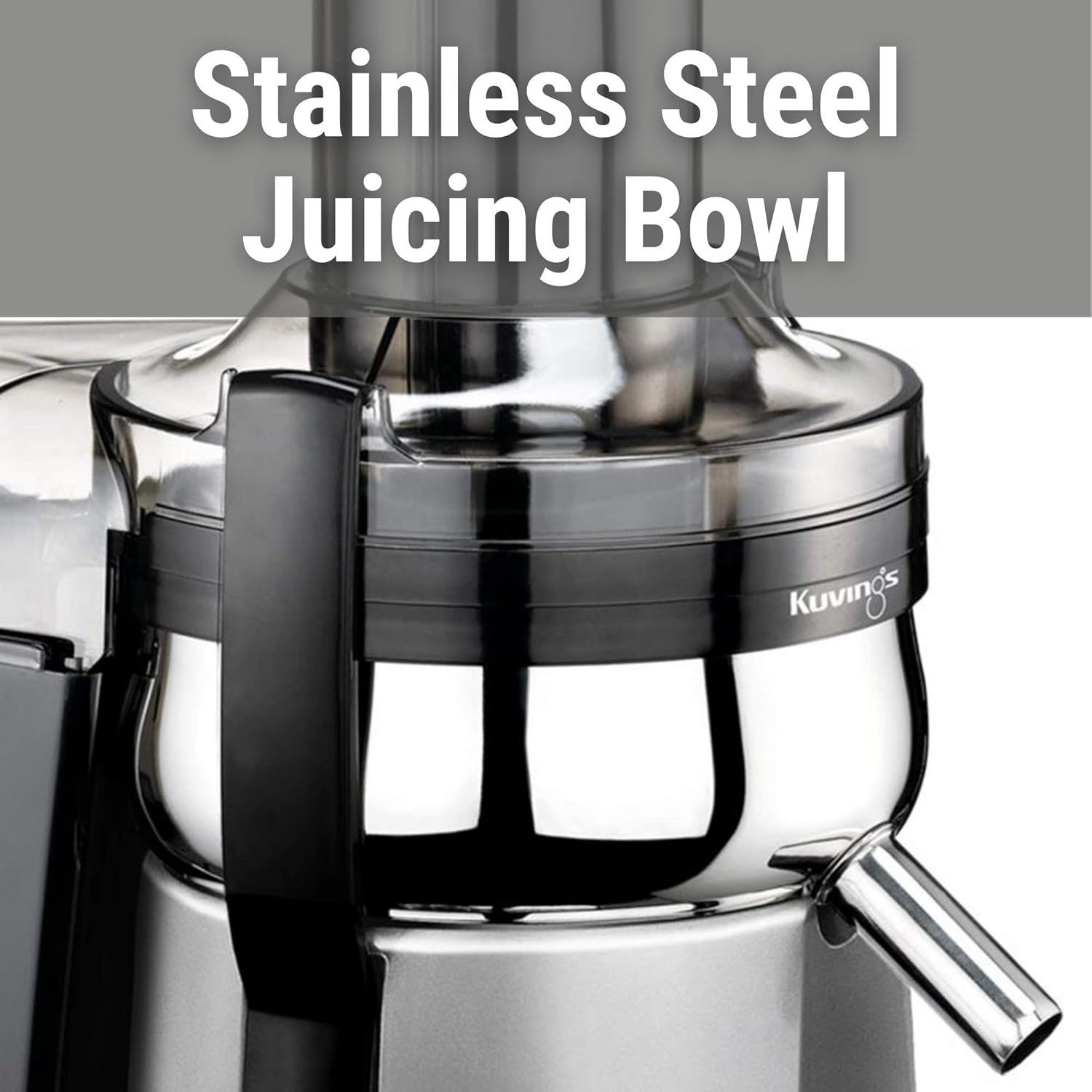 Stainless steel juicing bowl of the Kuvings NJ-9500U