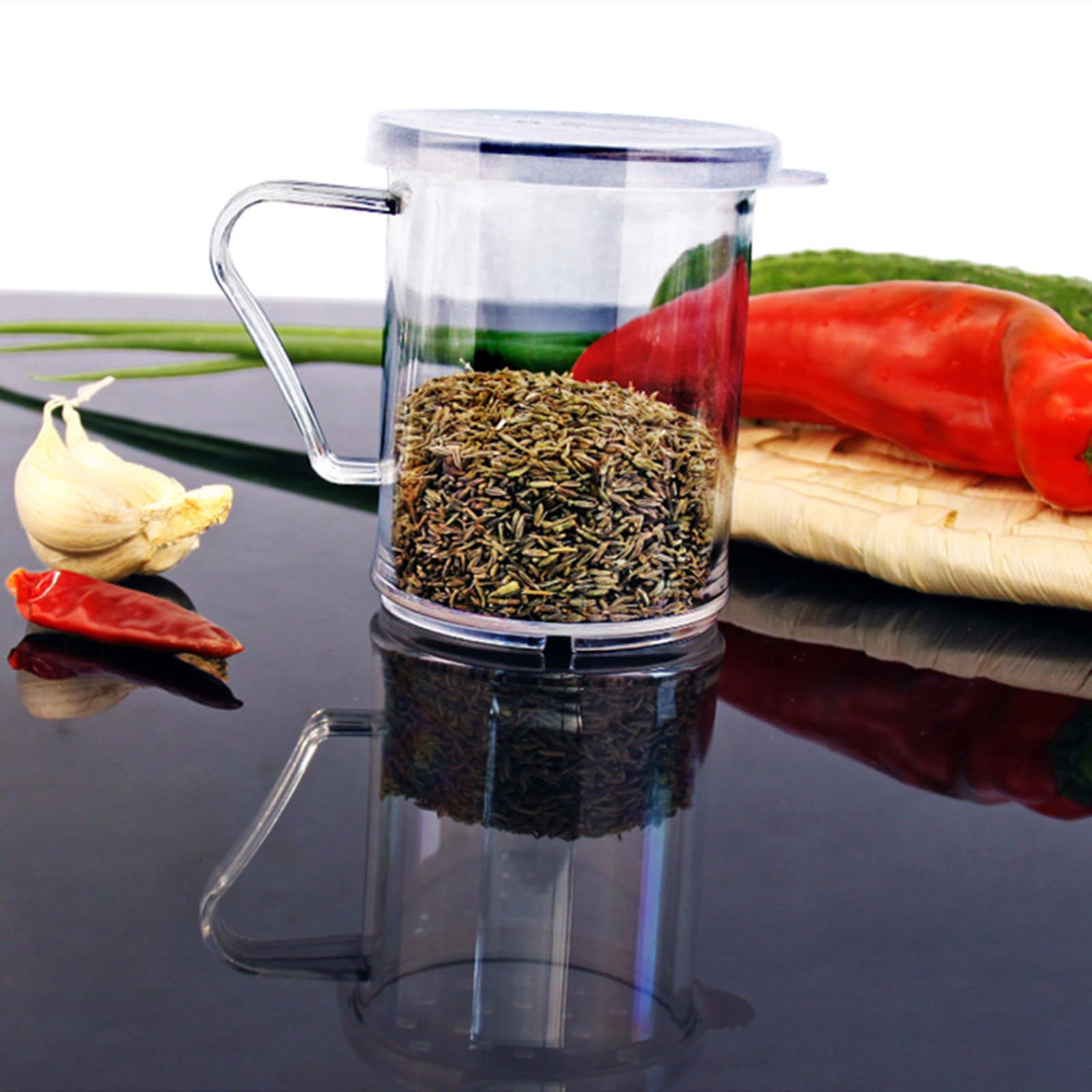 12 Multiuso condimento draga Shaker Set sali setaccio per Farina con Parte Superiore Rimovibile in plastica Trasparente spolverini per Farina setaccio