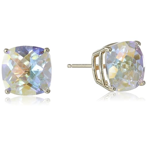 MockWares Collection Mercury Mist Topaz Studs in 14k Gold