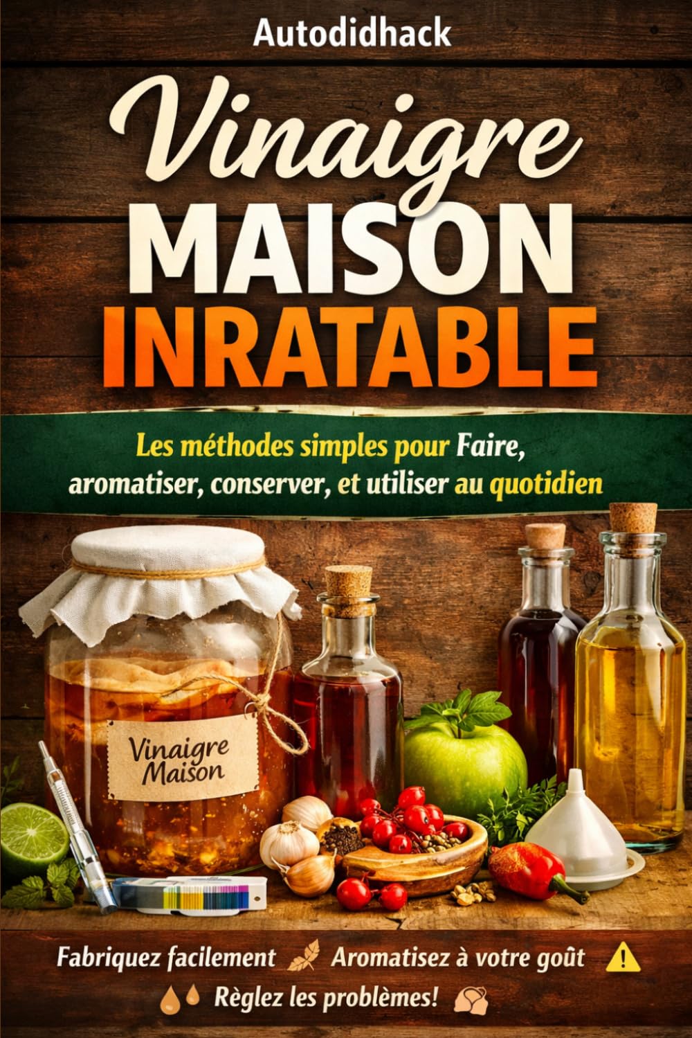 Vinaigre Maison Inratable: Les méthodes simples pour Faire, aromatiser, conserver, et utiliser au quotidien