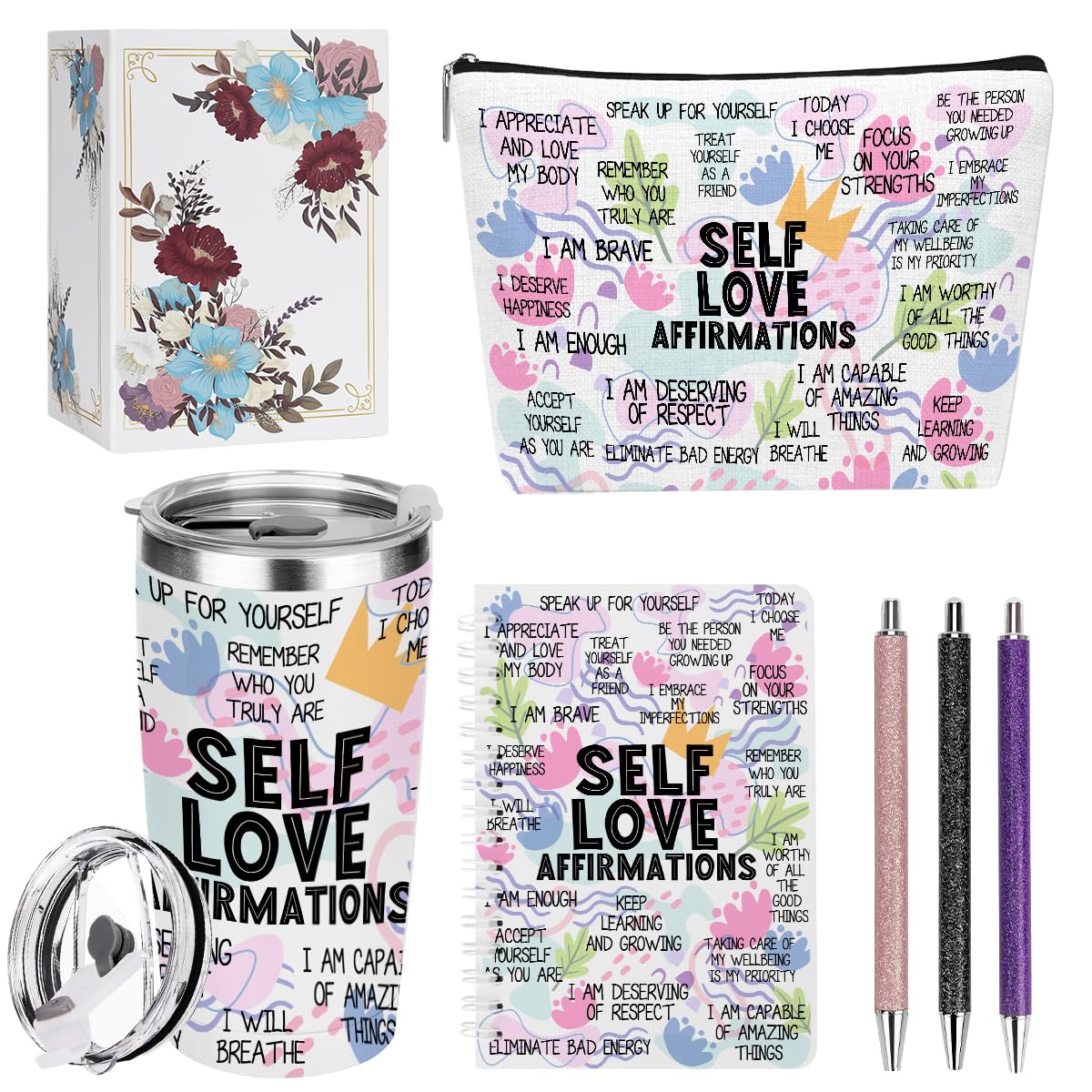 Positive Affirmations Self Love Mental Health Gifts Inspirational Gifts for Women Wife Sister Grandma Birthday Appreciation Anniversary, 20oz Tumbler