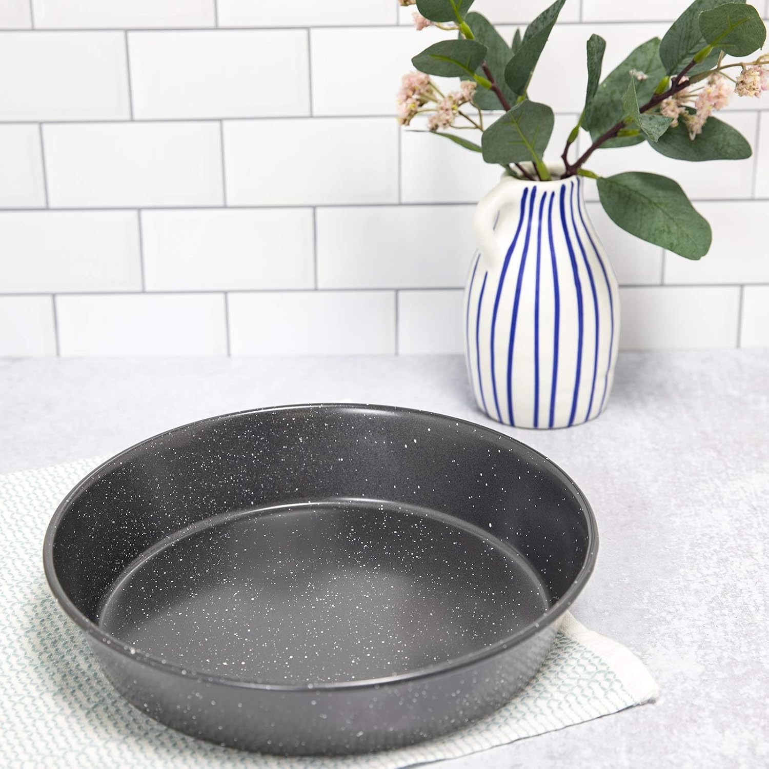 Skytail Non-Stick Cooking Pan for Baking Round Pan Cooking Cake Baking Home Kitchen Nonstick Baking for Oven Round Pizza Tray Cooking Essentials Bakeware Tools Pack of 1 4
