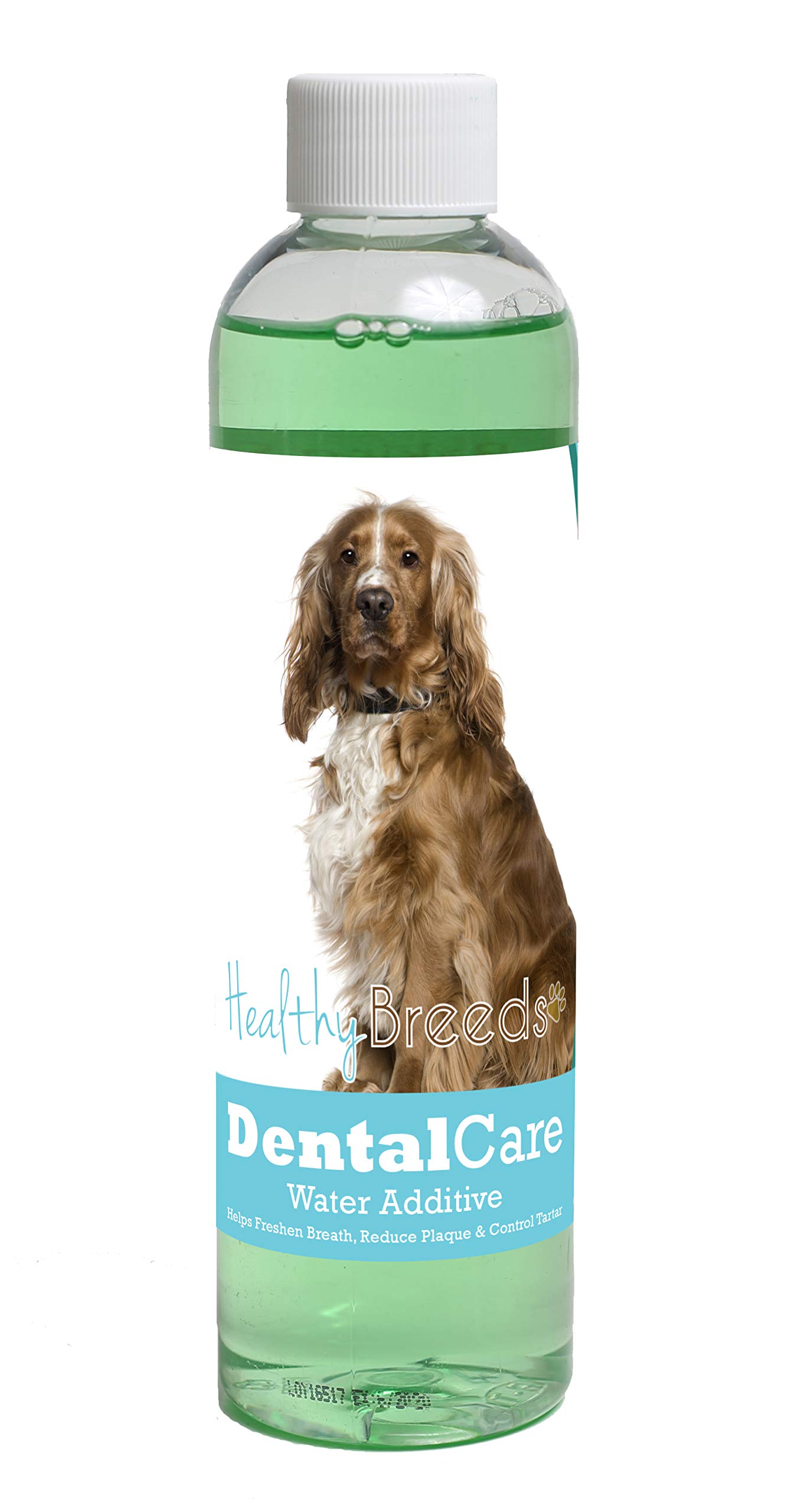 Healthy Breeds Dog Dental Care Water Additive for English Cocker Spaniel - Helps Freshen Breath, Reduce Plaque &amp; Control Tartar - Mint Flavor - 8 oz