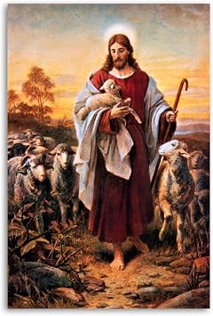 ZTJ Jesus Christ The Guild of The Good Shepherd Poster Decorative Painting Canvas Wall Art Living Room Posters Bedroom Painting 08x12inch20x30cm