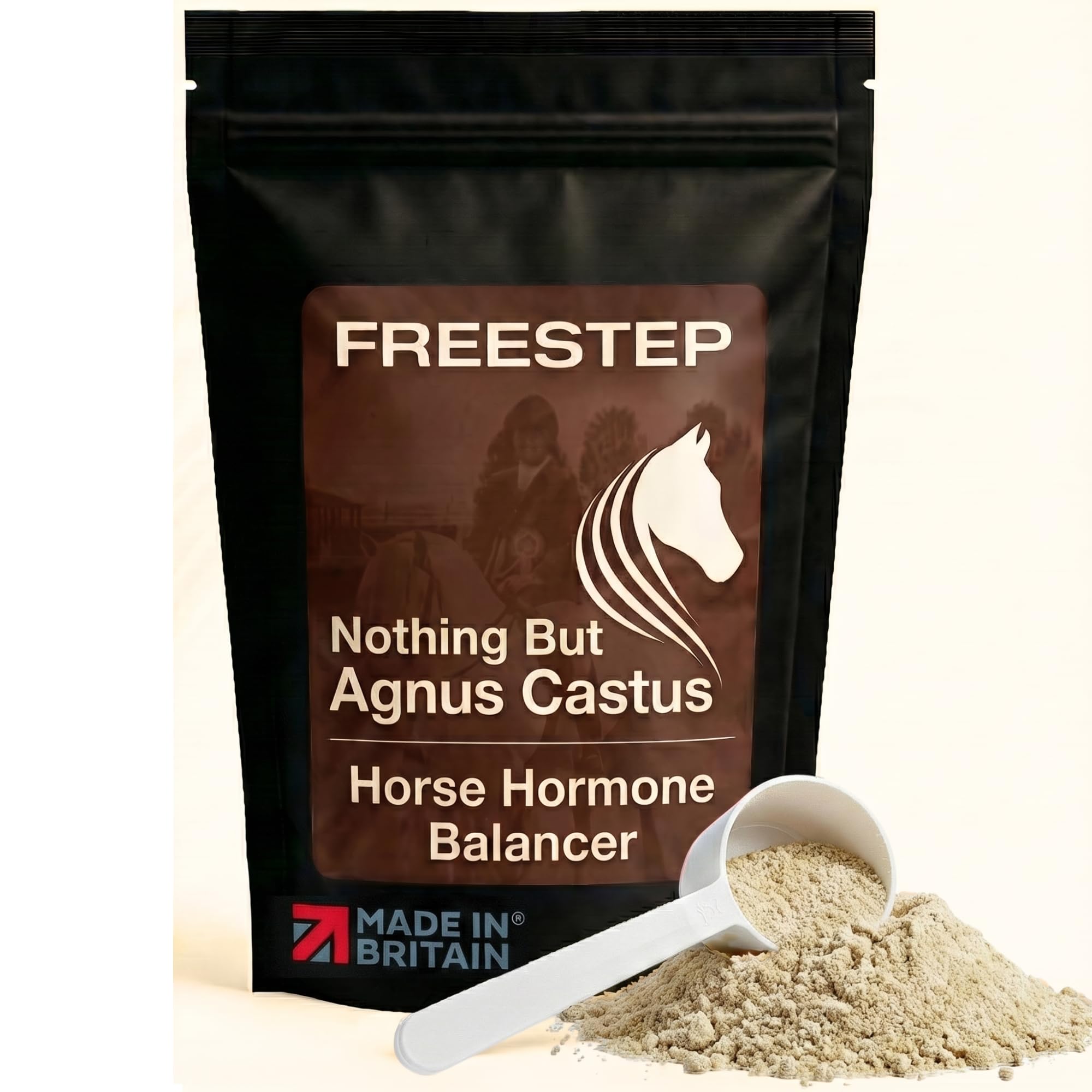 Freestep Pure Agnus Castus | Natural Mare Calming and Hormonal Support for Horses | Pure Vitex Chasteberry Powder for Behaviour Balance and Moody Mares | Horse Temperament