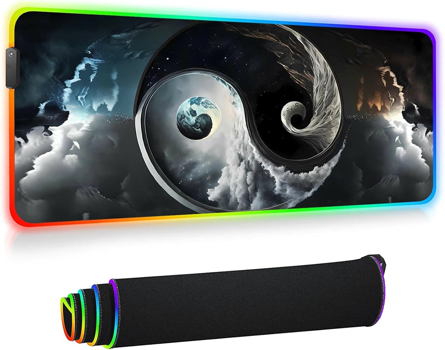 Gaming Mouse Pads Led Yin Yang Mouse Mat Gaming Accessories RGB Backlight Mousepad