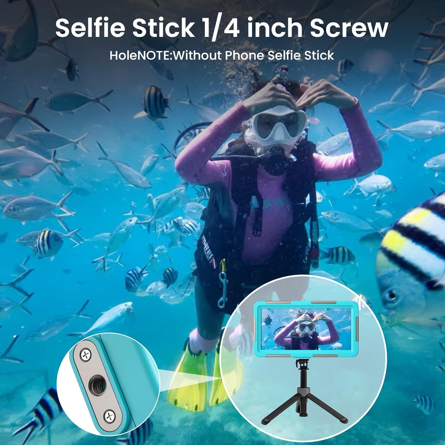 𝟐𝟎𝟐𝟓 Latest Upgrade Universal Waterproof Phone Case for Snorkeling and Diving Underwater Phone Case for iPhone 16/15/14/13/12/11 Pro Max Galaxy S25/S24/S23/S22 Ultra Plus etc Diving Case - Blue