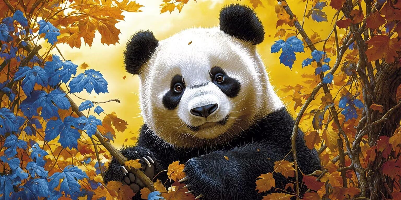 Malowanie według numerów dorosłych zwierzęta: Panda, obrazy do malowania według numerów, zestaw do malowania olejnego na płótnie DIY z pędzlami, Pigment akrylowy, dekoracja domu 60 x 120 cm bez ramki