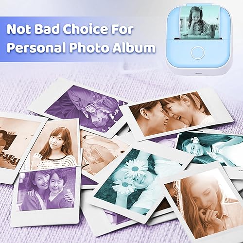 Miniatura 6 de Papel térmico púrpuraverdenaranja, papel de impresora adhesivo de 20 años de 1.76 pulgadas x 1.4 pies para diario, fotos, textos, notas de estudio y