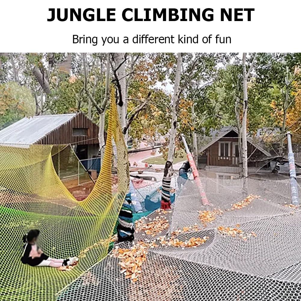 Red de carga de escalada para niños, red de protección de seguridad, escalera de cuerda para columpios y parque infantil, carga de hasta 300 kg, ideal para barras de mono en el patio trasero