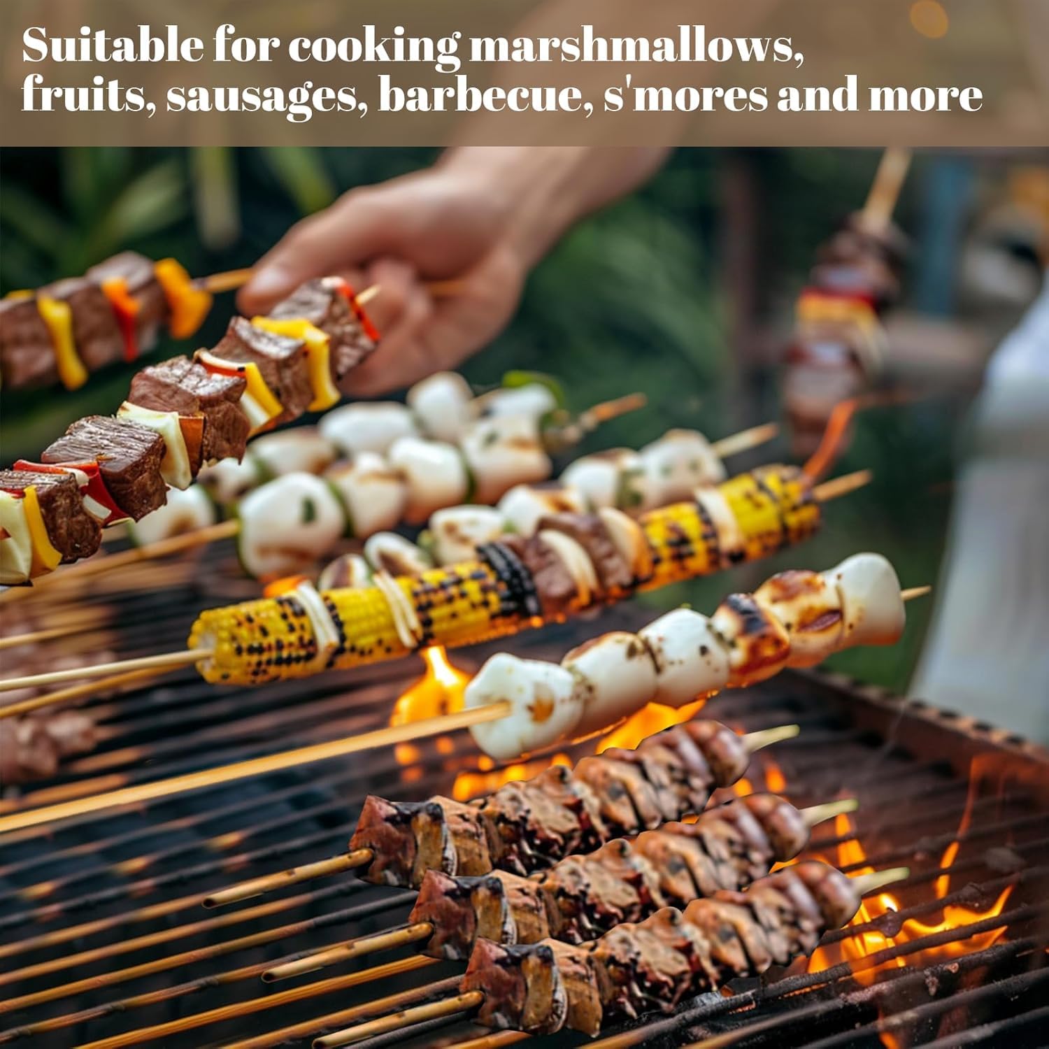 70 bastoncini per marshmallow, 76 cm, bastoncini per marshmallow per braciere | Segnalibro in legno da uomo, idea regalo per uomini, lettori e bambini