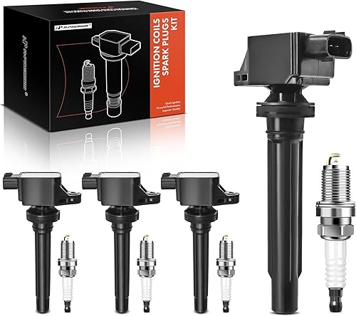 A-Premium 4 bobinas de encendido y kits de bujías de iridio compatibles con Suzuki SX4 2007 2008 2009 Grand Vitara 2006 2007 2008 L4 2.0L
