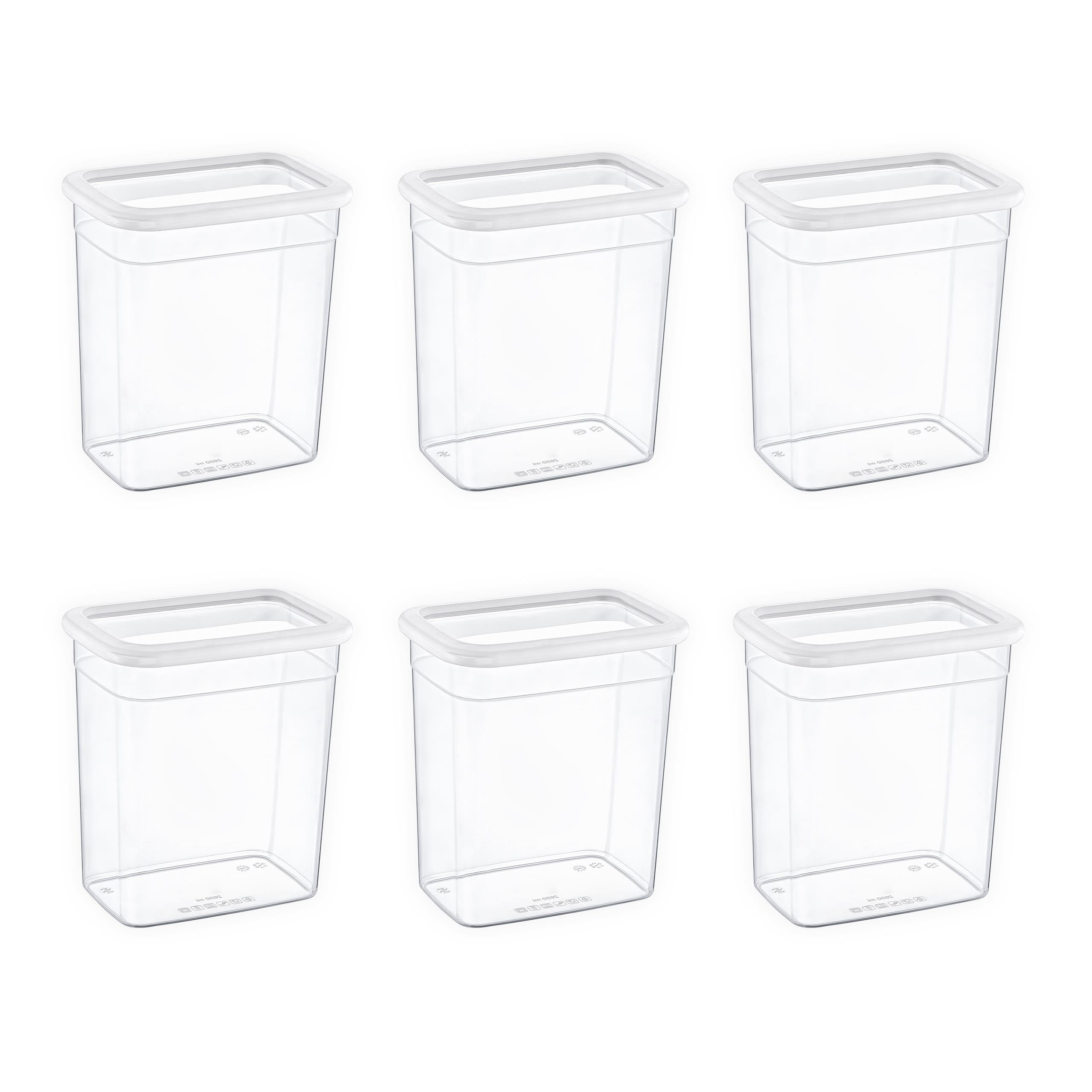 Smartware 6'Lı Set Skali Dikdörtgen Saklama Kabı Beyaz 2350 ML - BEYAZ, Çok Amaçlı saklama kabı