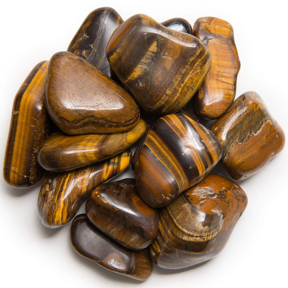 Digging Dolls: 1/2 lb of Large Tiger Eye A Grade Stones from Brazil - Tumbled Rocks Perfect for Art, Crafts, Reiki, Wicca and Wire Wrapping!