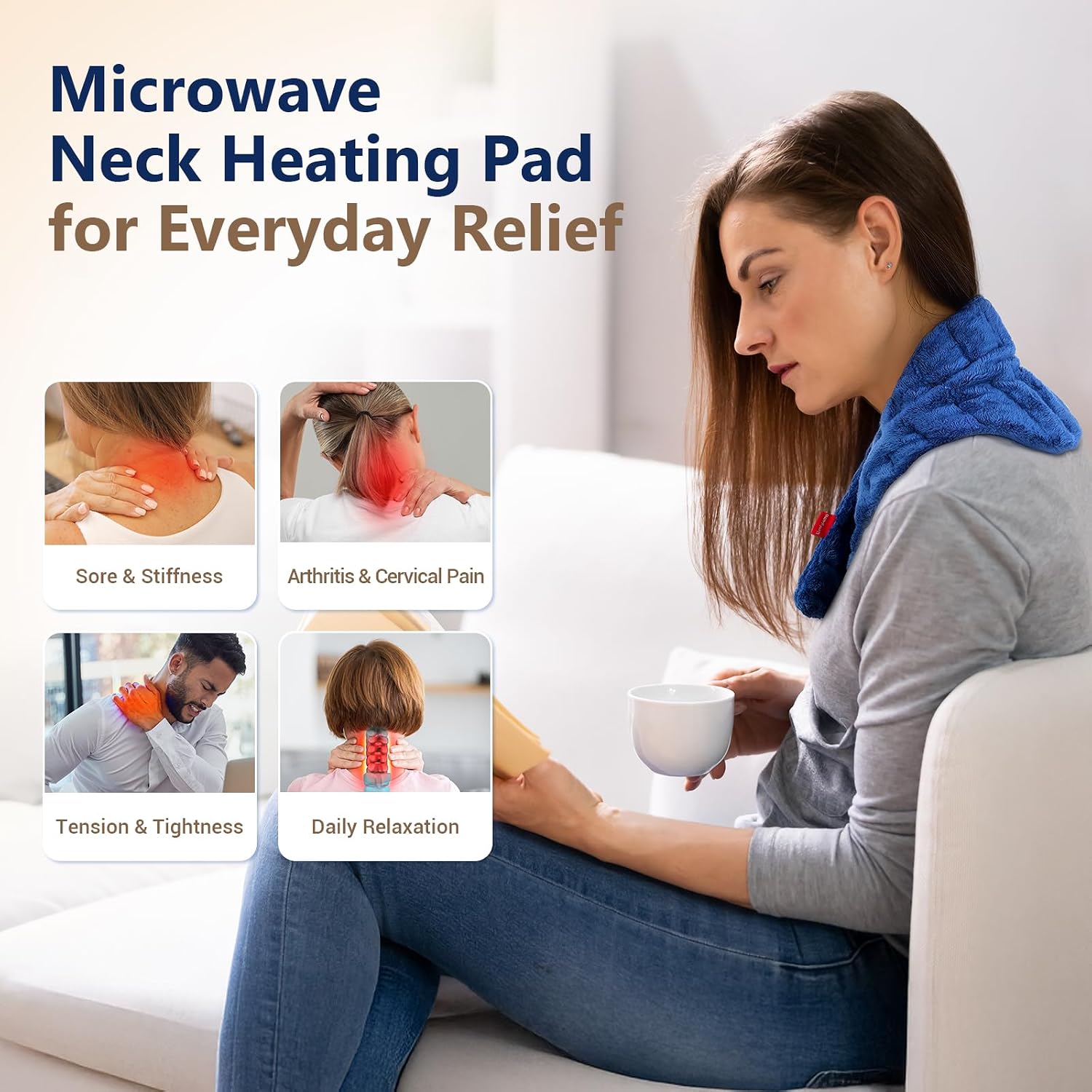 Comfytemp 33"×4" Microwave Heating Pad for Neck & 12"x22" Large Microwave Heating Pad for Back Bundles image 3