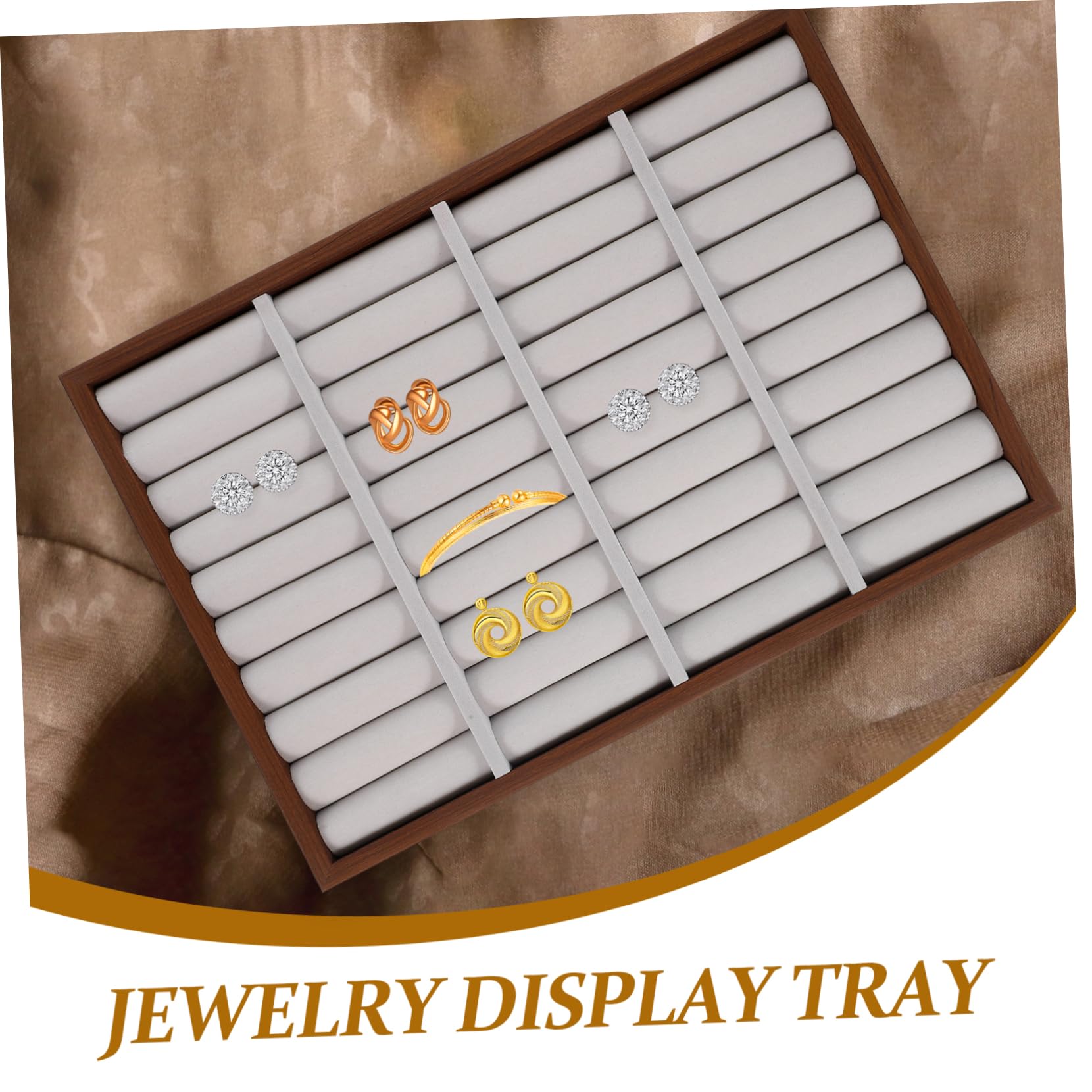 VALICLUD Bandeja de Exhibición de Joyas de Madera para Anillos Pulseras Aretes Soporte Decorativo Organizador para Joyería