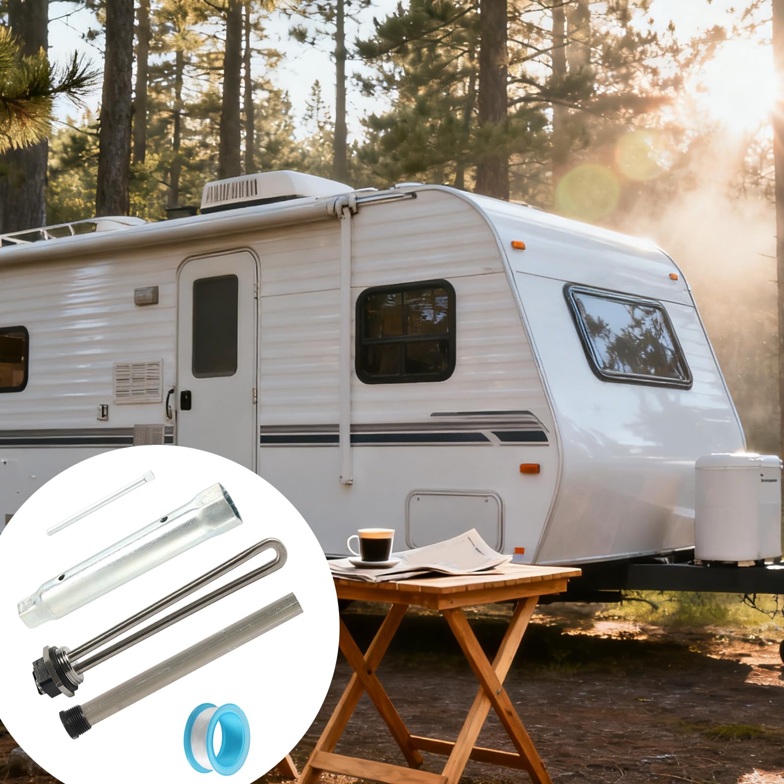 Campers Set di ricambio per scaldabagno 520900 520789 con asta anodica e manicotto resistente alla corrosione Scaldacqua parti