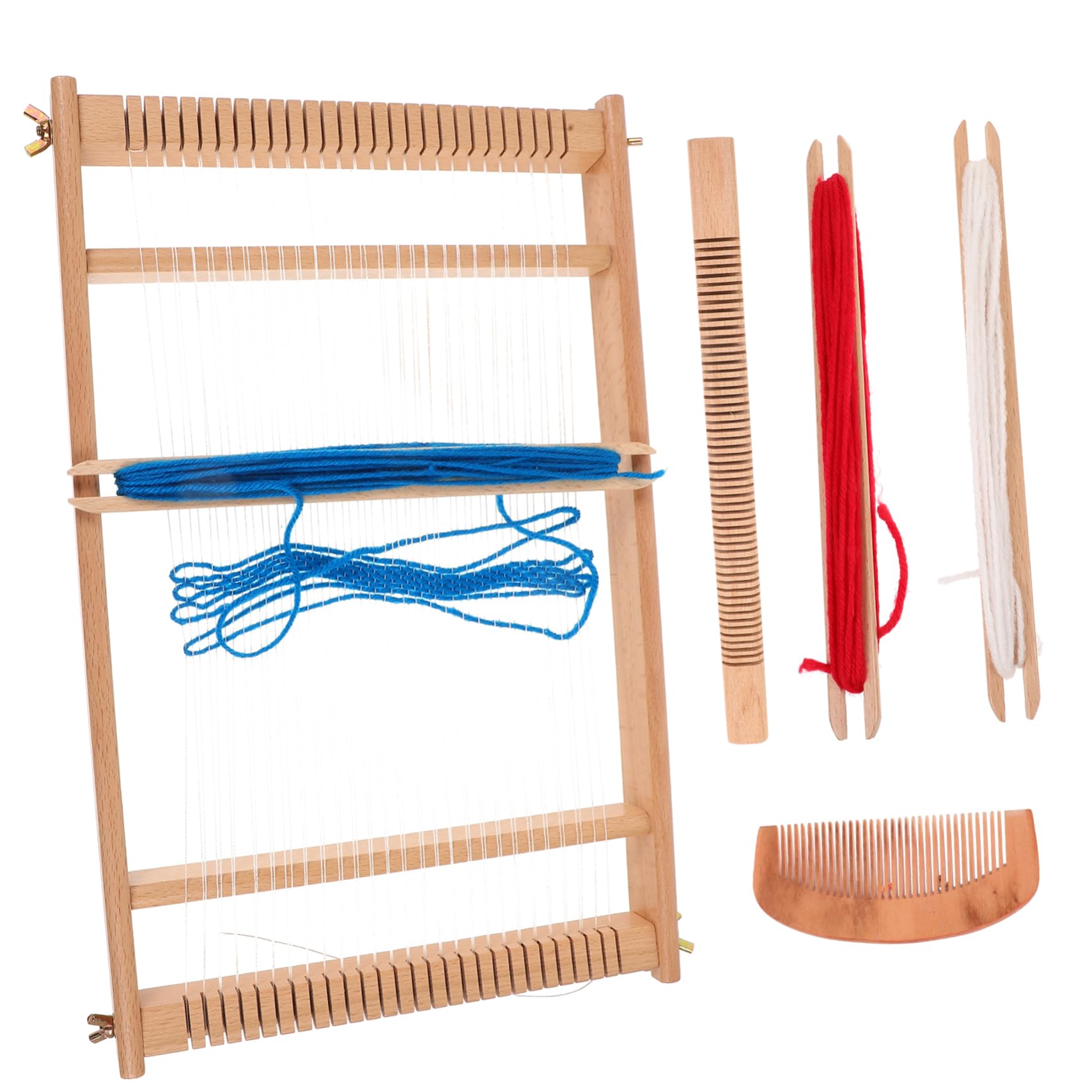 LIFKOME Telar de Madera Pequeño Manual Marco Creativo para Tejer Juguete Didáctico para Principiantes y Fomenta Habilidades Manuales y Creatividad Manualidades