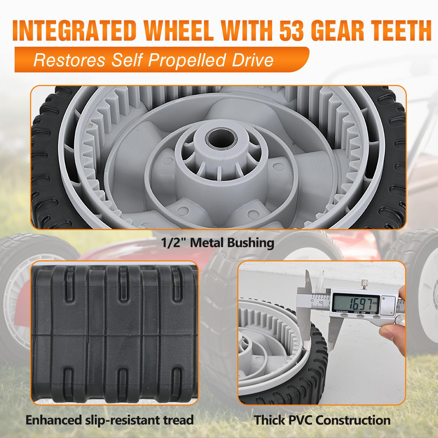 Yesker Rueda de repuesto para cortacésped de 8 pulgadas, montaje de ruedas delanteras 634-0190A y 734-04581 para MTD, compatible con cortacésped Craftsman, Yard Man, Huskee Walk-Behind, paquete de 2