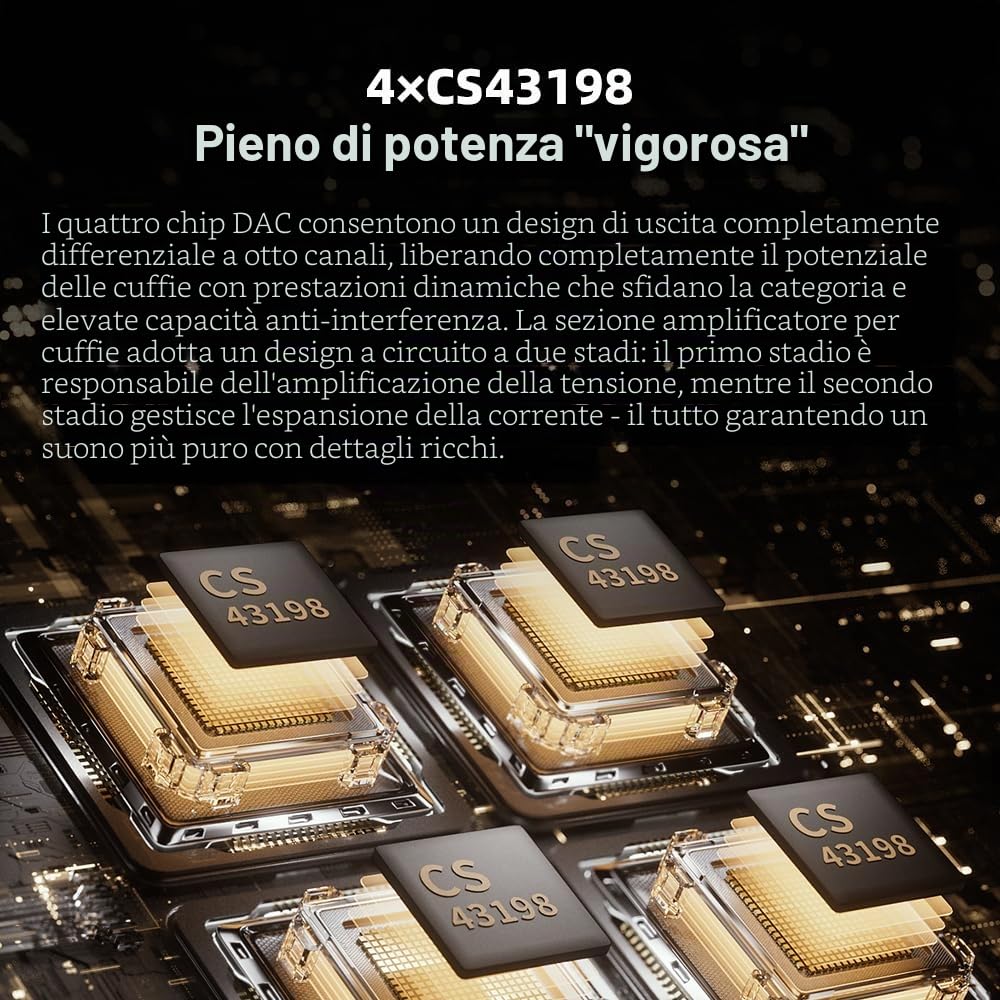 FiiO M21 Android 13 Lettore musicale portatile MP3 Snapdragon 680 4* CS43198 chip DAC ad alta risoluzione audio DSD Bluetooth LDAC (Titanium Gold)
