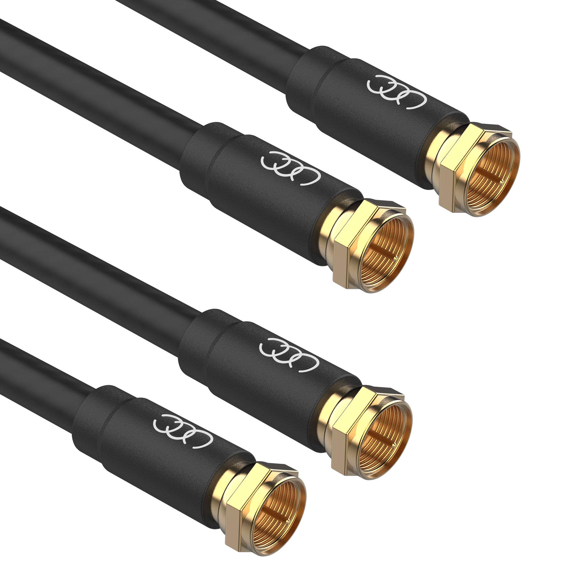 Ultra Clarity Cables Coaxial Cable 15ft (2 Pack) Triple Shielded RG6