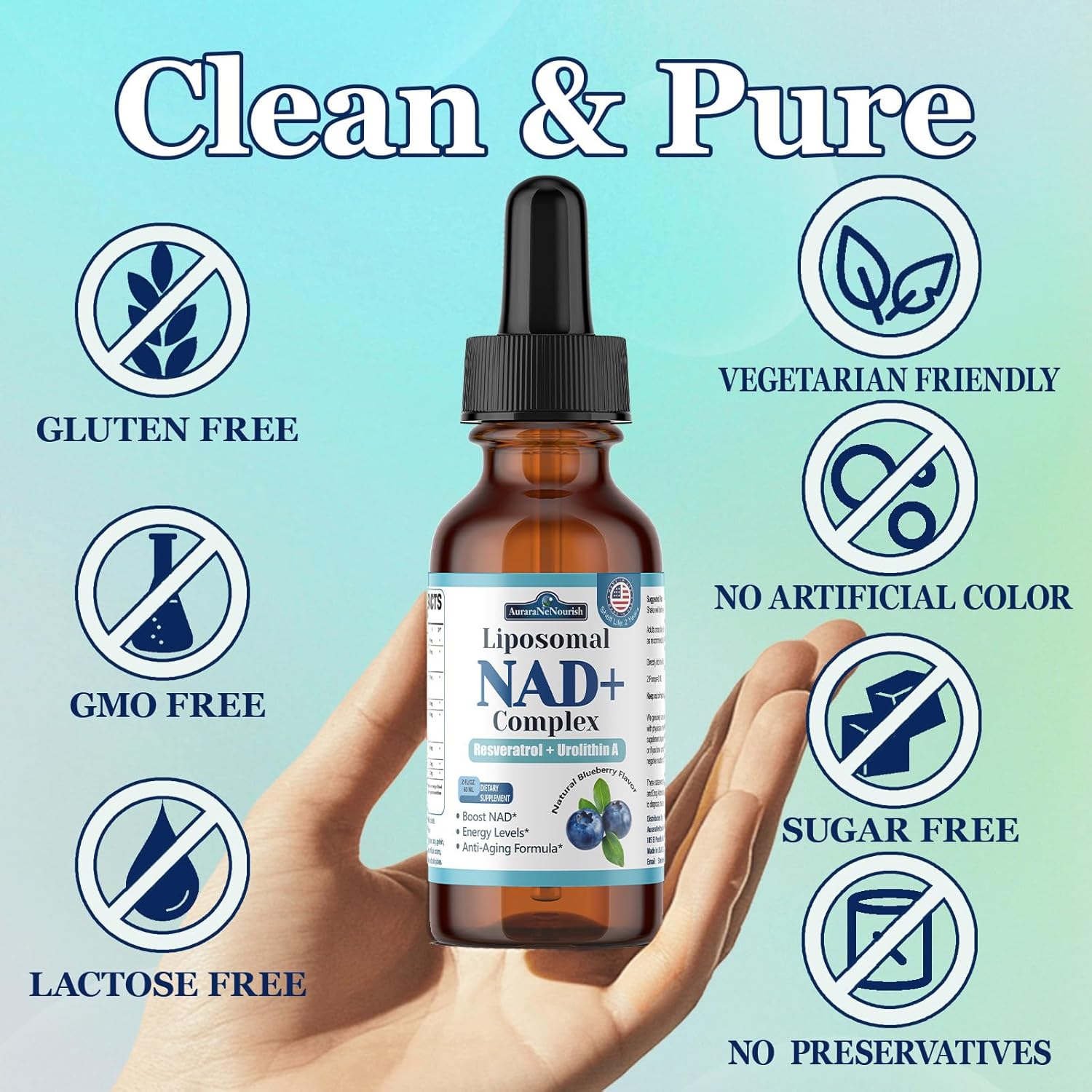 Liposomal NAD+ Liquid Drops, 8-in-1 NAD⁺ Nicotinamide Riboside Resveratrol 900mg w. Quercetin & Urolithin A | Fast Absorption NAD+ Supplement with CoQ10, ALA | Cellular Energy, Anti-Aging, Vitality - Image 6