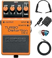 Vista 18 de Boss Paquete de distorsión DS-1 con cable de instrumento Gearlux, cable de conexión, púas y paño de pulido de Austin Bazaar