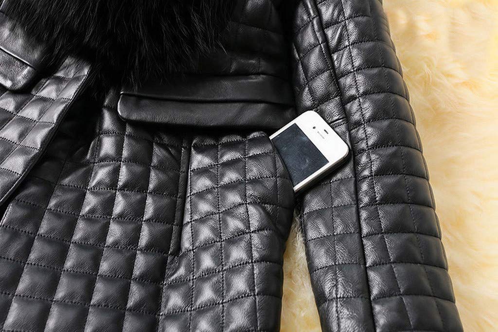 Chaqueta Mujer Invierno Abrigos De Cazadora Forro Polar，Chaqueta larga sintética imitación cuero para mujer abrigo invierno manga larga prenda exterior elegante femenina ropa temporada fría chaqueta