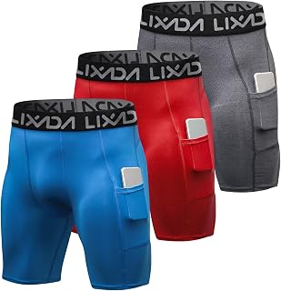 Lixada Men's Elastic Shorts Pants Performance Sports Baselayer Cool Dry Tights Active Workout Underwear