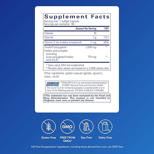 Miniatura 2 de Pure Encapsulations - CLA ácido linoleico conjugado 1000 mg - Promueve la composición corporal saludable con una dieta saludable y ejercicio - 60