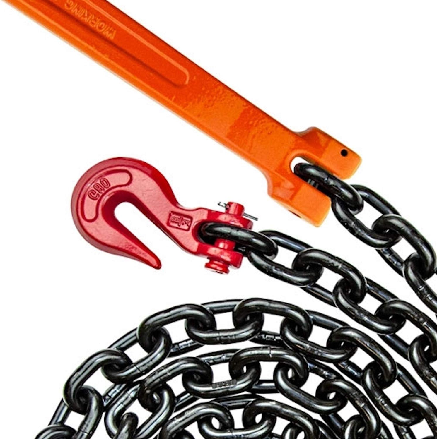 Buy 1 get 1 VULCAN Alloy Tow Chain - Forged Long J Hook - Grade 80-3/8 Inch x 10 Foot - PROSeries - 7,100 Pound Safe Working Load
