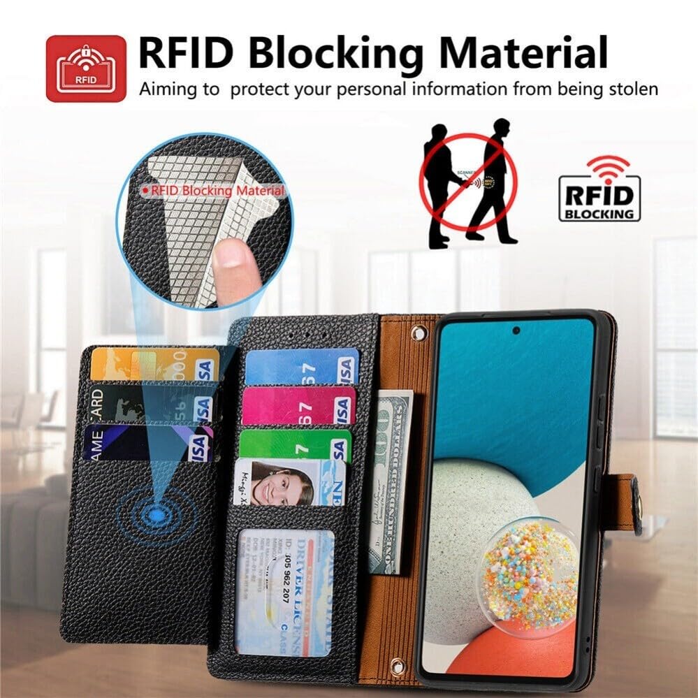 Generic Funda compatible con Samsung Galaxy A71 5G (color: marrón) con cierre de cremallera, funda de piel con tapa